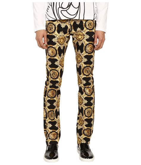 versace black trousers mens|versace trousers price.